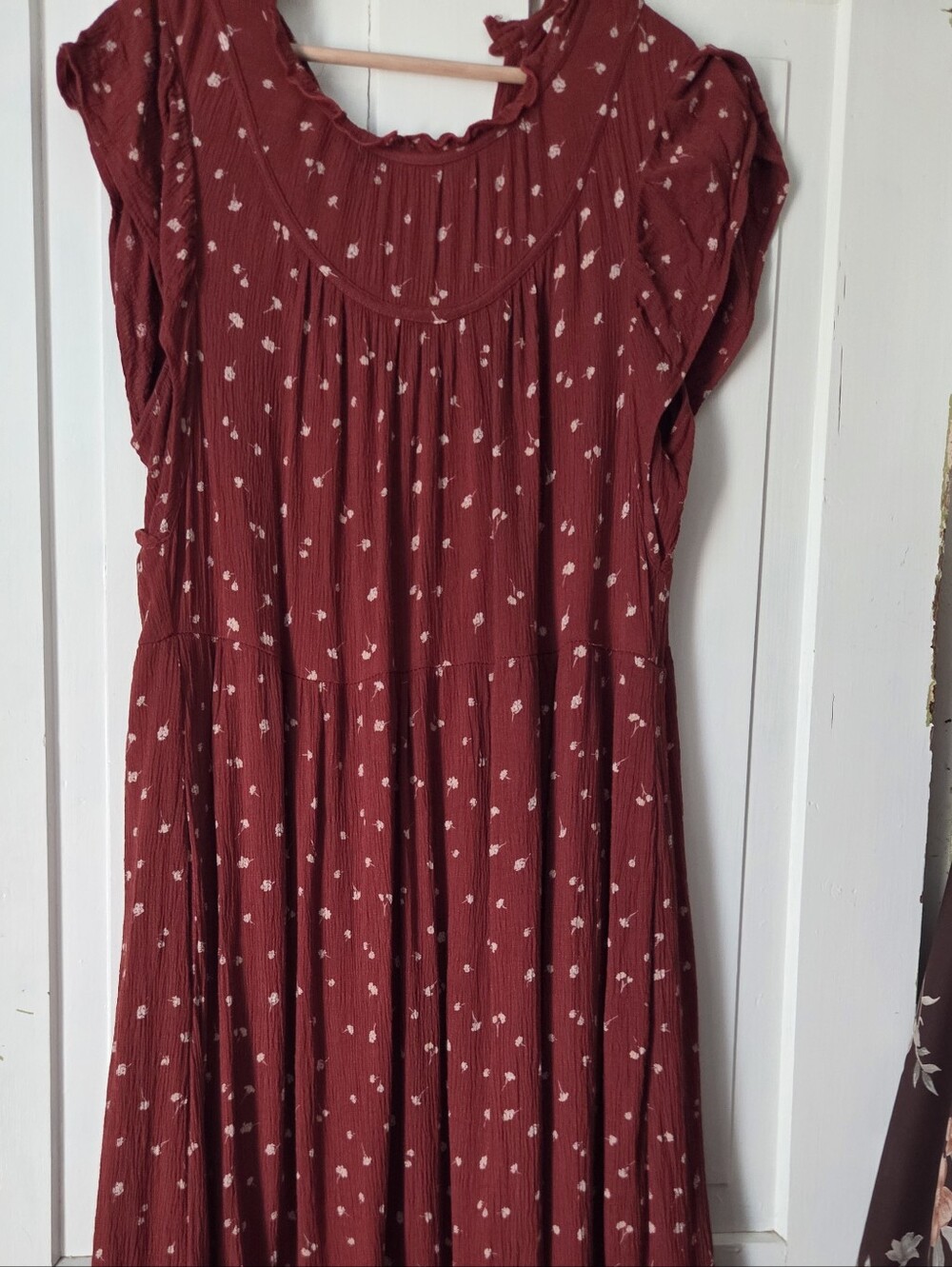 Rust Orange Floral Dress